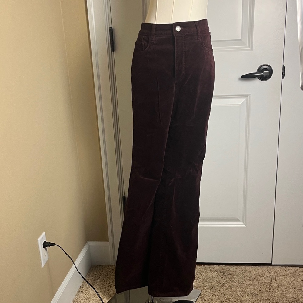LOFT Dark Burgundy Wide Leg Pants